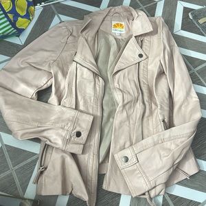 C&C California Pink Faux Leather Jacket